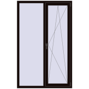 REHAU Euro 70 1200x1900 мм BLACK_BROWN з двох сторін