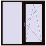REHAU SYNEGO MD 1360x1380 мм BLACK_BROWN з двох сторін