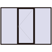 Вікна 3000x2200 мм REHAU Euro 60 BLACK_BROWN з двох сторін