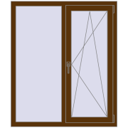 Вікна 1100x1300 мм REHAU Euro 60 WALNUT з двох сторін