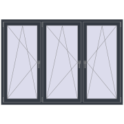 REHAU Brillant-Design 2000x1400 мм ANTHRACITE_GREY_STRUKTURAL з двох сторін