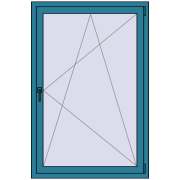 REHAU Euro 60 1000x1500 мм BRILLIANT_BLUE з двох сторін