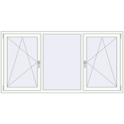 REHAU Euro 70 2070x1050 мм Білий (RAL 9016) з двох сторін