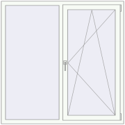 REHAU Euro 70 1450x1450 мм Білий (RAL 9016) з двох сторін