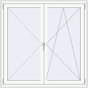 Вікна 1300x1300 мм REHAU Euro 70 Білий (RAL 9016) з двох сторін