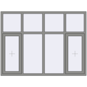 Вікна 2000x1500 мм Altest Pony 375 RAL 9007 Grey aluminium з двох сторін