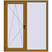 REHAU Euro 60 1300x1500 мм LIGHT_OAK з двох сторін