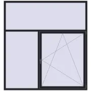 REHAU SYNEGO MD 2150x2300 мм BLACK_ULTI-MATT з двох сторін