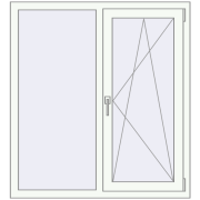 REHAU Euro 70 1100x1200 мм Білий (RAL 9016) з двох сторін