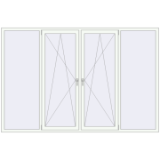 REHAU Euro 70 2700x1800 мм Білий (RAL 9016) з двох сторін