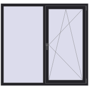 REHAU Euro 70 1600x1500 мм BLACK_ULTI-MATT з двох сторін REHAU Euro 70 1600x1500 мм BLACK_ULTI-MATT з двох сторін