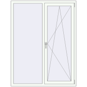 REHAU Euro 70 1300x1700 мм Білий (RAL 9016) з двох сторін