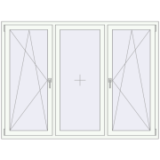 REHAU Euro 60 1910x1430 мм Білий (RAL 9016) з двох сторін
