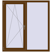 REHAU Euro 60 1300x1400 мм WALNUT з двох сторін