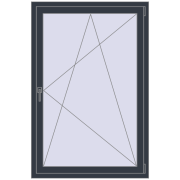 Вікна 1000x1500 мм REHAU Euro 70 ANTHRACITE_GREY_STRUKTURAL з двох сторін