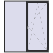 REHAU Euro 70 2000x2300 мм ANTHRACITE_GREY_GLATT з двох сторін