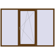 Вікна 2200x1550 мм REHAU Euro 70 WALNUT з двох сторін