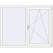 REHAU Euro 60 1500x1200 мм Білий (RAL 9016) з двох сторін REHAU Euro 60 1500x1200 мм Білий (RAL 9016) з двох сторін