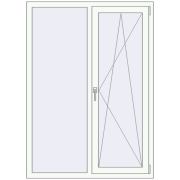 REHAU Euro 70 1200x1600 мм Білий (RAL 9016) з двох сторін