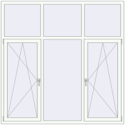 REHAU Euro 60 2000x2000 мм Білий (RAL 9016) з двох сторін