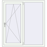 Вікна 1200x1300 мм REHAU Brillant-Design Білий (RAL 9016) з двох сторін