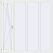 Вікна 2000x2000 мм REHAU Brillant-Design Білий (RAL 9016) з двох сторін