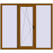 REHAU Euro 60 1700x1500 мм GOLDEN OAK з двох сторін