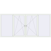 REHAU Euro 60 3252x1500 мм Білий (RAL 9016) з двох сторін