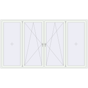 REHAU Euro 60 3200x1800 мм Білий (RAL 9016) з двох сторін REHAU Euro 60 3200x1800 мм Білий (RAL 9016) з двох сторін