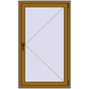 REHAU Euro 70 840x1420 мм LIGHT_OAK з двох сторін