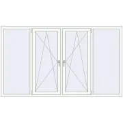 REHAU Euro 70 2400x1400 мм Білий (RAL 9016) з двох сторін REHAU Euro 70 2400x1400 мм Білий (RAL 9016) з двох сторін