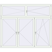 REHAU Brillant-Design 2450x2100 мм Білий (RAL 9016) з двох сторін
