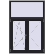 REHAU Euro 60 1000x1500 мм BLACK_ULTI-MATT з двох сторін