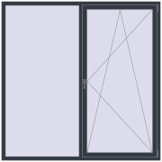 REHAU Euro 70 2000x2000 мм ANTHRACITE_GREY_STRUKTURAL з двох сторін
