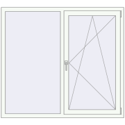 Вікна 1500x1350 мм REHAU Euro 60 Білий (RAL 9016) з двох сторін