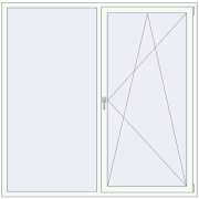 REHAU Euro 70 1860x1870 мм Білий (RAL 9016) з двох сторін
