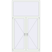 Вікна 1200x2200 мм REHAU Euro 70 Білий (RAL 9016) з двох сторін