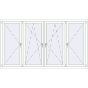 REHAU Euro 60 2490x1400 мм Білий (RAL 9016) з двох сторін