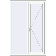 REHAU Euro 60 1000x1500 мм Білий (RAL 9016) з двох сторін