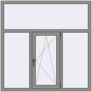 Вікна 1500x1500 мм Altest Pony 375 RAL 9007 Grey aluminium з двох сторін