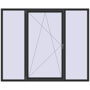 REHAU Brillant-Design 2180x1800 мм ANTHRACITE_GREY_GLATT з двох сторін