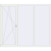 REHAU Euro 70 2500x2120 мм Білий (RAL 9016) з двох сторін