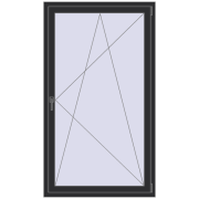 REHAU Euro 70 1000x1750 мм ANTHRACITE_GREY_GLATT з двох сторін