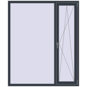 REHAU Euro 70 1500x1800 мм ANTHRACITE_GREY_STRUKTURAL з двох сторін