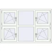 REHAU Euro 60 1500x1000 мм Білий (RAL 9016) з двох сторін