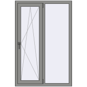 Altest Pony 375 1000x1500 мм RAL 9007 Grey aluminium з двох сторін