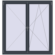 REHAU Euro 70 1400x1500 мм ANTHRACITE_GREY_STRUKTURAL з двох сторін REHAU Euro 70 1400x1500 мм ANTHRACITE_GREY_STRUKTURAL з двох сторін