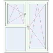 REHAU Euro 60 1300x1500 мм Білий (RAL 9016) з двох сторін