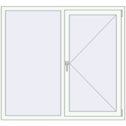 REHAU Euro 70 1470x1350 мм Білий (RAL 9016) з двох сторін REHAU Euro 70 1470x1350 мм Білий (RAL 9016) з двох сторін