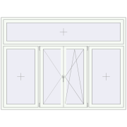 Вікна 2300x1700 мм REHAU Euro 70 Білий (RAL 9016) з двох сторін